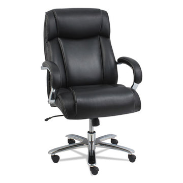 Alera® Alera Maxxis Series Big-tall Bonded Leather Chair, Supports 450 Lb, 21.26" To 25" Seat Height, Black Seat-back, Chrome Base freeshipping - TVN Wholesale